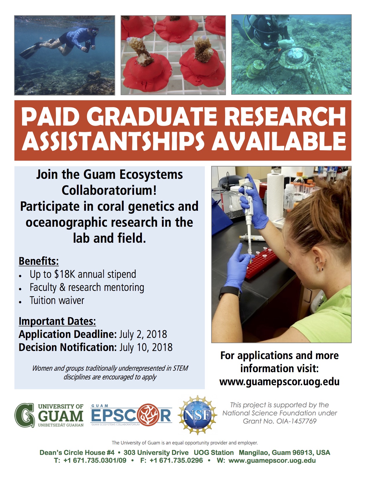 Guam EPSCoR GRA 2018 Flyer