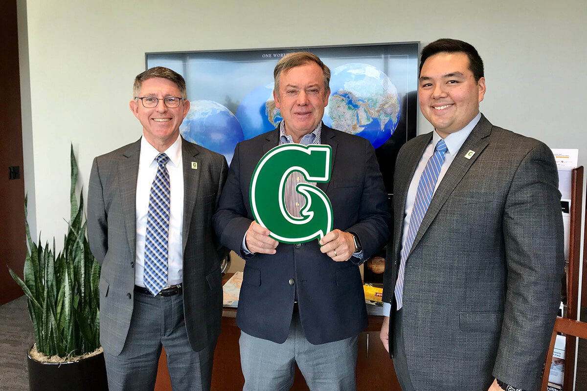 UOG President Thomas Krise, ASU President Michael Crow, and CIS Austin Shelton