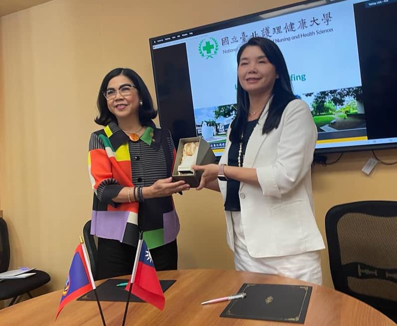 University of Guam President Anita Borja Enriquez and her counterpart from the National Taipei University of Nursing and Health Sciences (NTUNHS) recently signed a Memorandum of Cooperation to begin an exchange of students, faculty, and academic knowledge in their shared goal of educating future nurses.