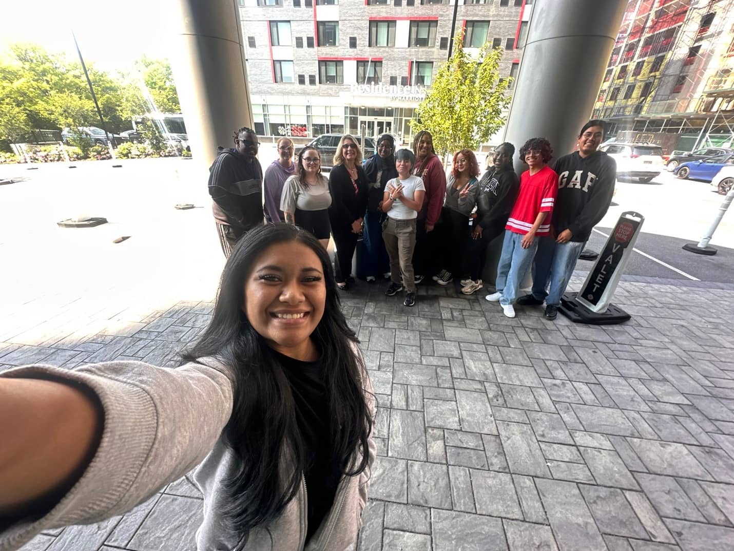 Tyra Delos Reyes, a senior business administration major at the University of Guam, takes a selfie with her fellow student leaders during pre-orientation day in New York, prior to their departure for the Keith Sherin Global Leaders Study Abroad Program. Photo courtesy of Tyra Delos Reyes