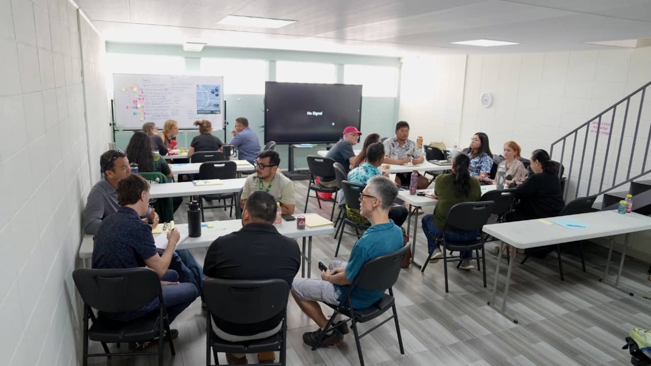 Workshop participants in discussion