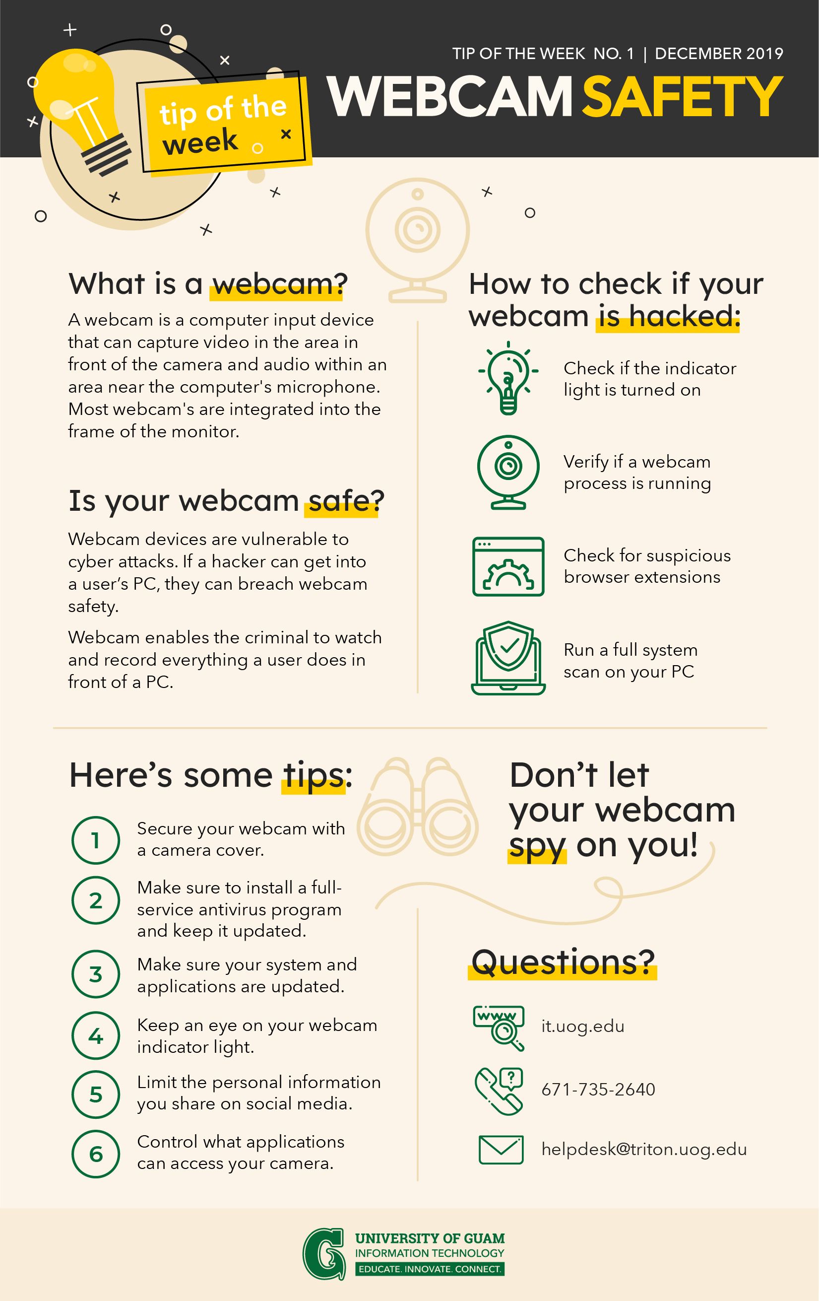 Inforgraph about Webcam Safety